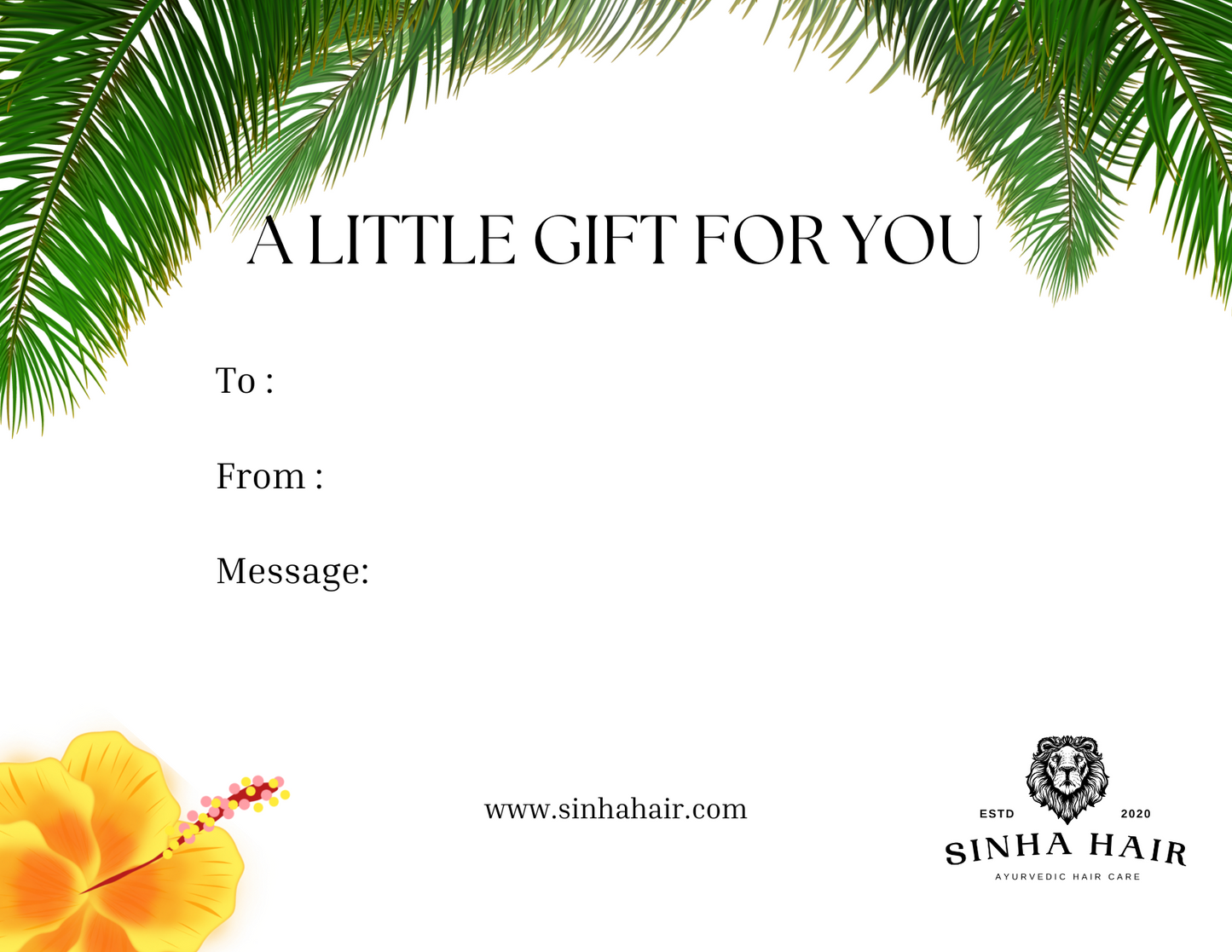 Sinha Hair Gift Card